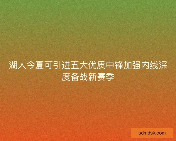 湖人今夏可引进五大优质中锋加强内线深度备战新赛季